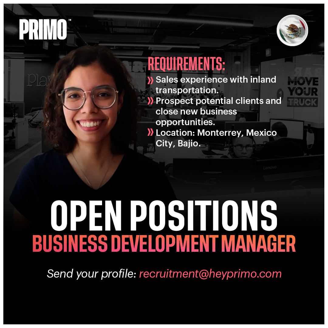 PRIMO_Logistics's tweet photo. BE PART OF OUR FAMILY!

Work mode: Remote
Send your profile: recruitment@heyprimo.com 
Find out more: https://t.co/mQIRTyEsVN 

#logisticssolutions #hiring #trucking #familyisthesolution https://t.co/XUCcoaor2t