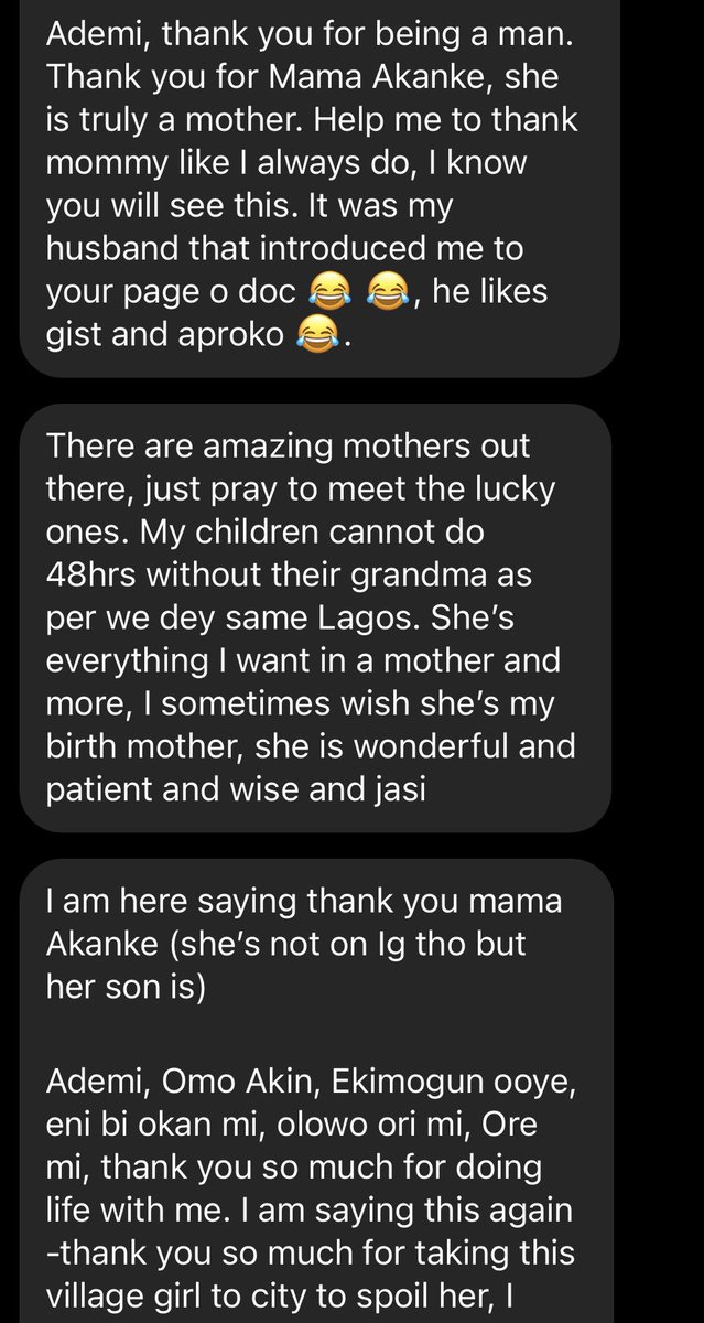 dr_adetountanni's tweet photo. HALLELUJAH π
THIS IS THE BEST MSG I HAVE READ TODAY AMIDST TONS OF DMs
BODA AKIN, ADEORI MADAM BOLUWATIFE. THANK YOU SO MUCH SIR!
Please say a big βTHANK YOUβ to grandma AKANKE for all of us π
#goodnews #goodmil #goodmotherinlaw #messageofthanks https://t.co/h1RJWXzVjf