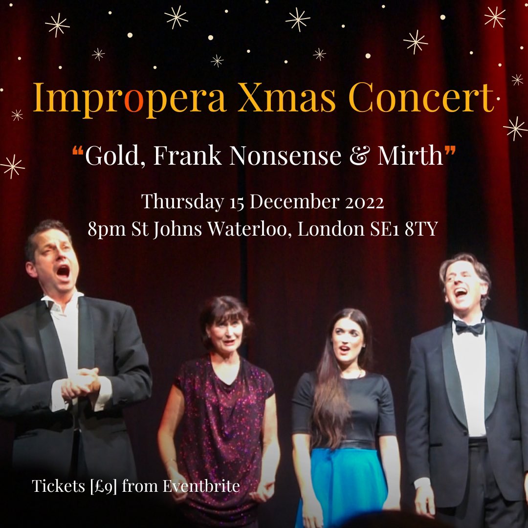 Impropera's tweet image. The Impropera Xmas Concert is happening! 🎄 🔔 

Thursday, 15th December, 8pm @stjohnswaterloo 

Tickets available here: eventbrite.com/e/465009023507