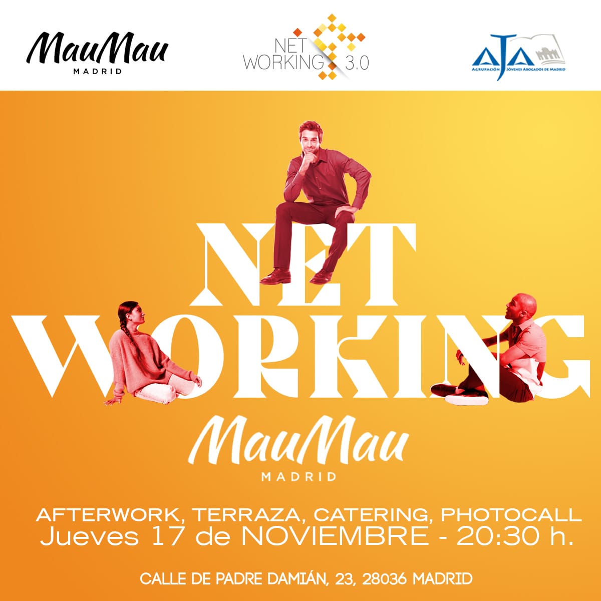 Networking_30's tweet image. #SaveTheDate Jueves 17NOV vuelve otra edición del mejor #afterwork de Madrid con @AJA_Madrid! Te esperamos! #NETWORKING #Networker