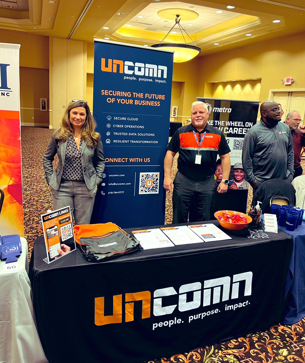 Come spark a conversation with Rachel Wilkins and Marc Hasberger at the #UNCOMN booth during todays Scott Air Force Base Career Expo! #UncommonGenius #stljobs #careers