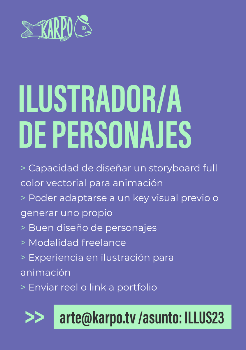 karpo's tweet photo. Mandanos link a portfolio o reel online al mail y asunto correspondiente a cada rol. 100% freelance. 
Esperamos tu mail. https://t.co/AzQgGWemdN