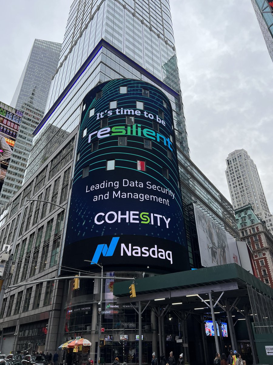 Thank you customers &amp; partners! We’re here in NYC to announce our new Data Security Alliance - an industry-first approach that brings together leading security vendors and the <a href="/Cohesity/">Cohesity</a> Data Cloud. Fighting cybercrime w/ <a href="/CrowdStrike/">CrowdStrike</a> <a href="/PaloAltoNtwks/">Palo Alto Networks</a> <a href="/TenableSecurity/">Tenable</a> <a href="/splunk/">Splunk</a> + more