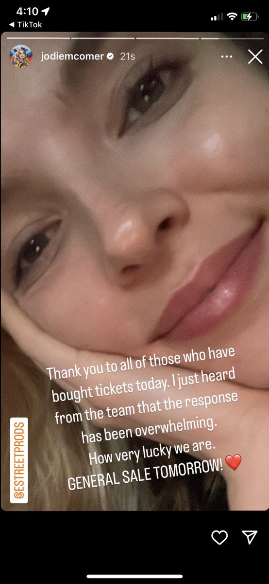 Awww Jodie just personally thanked me we are best friends 😊