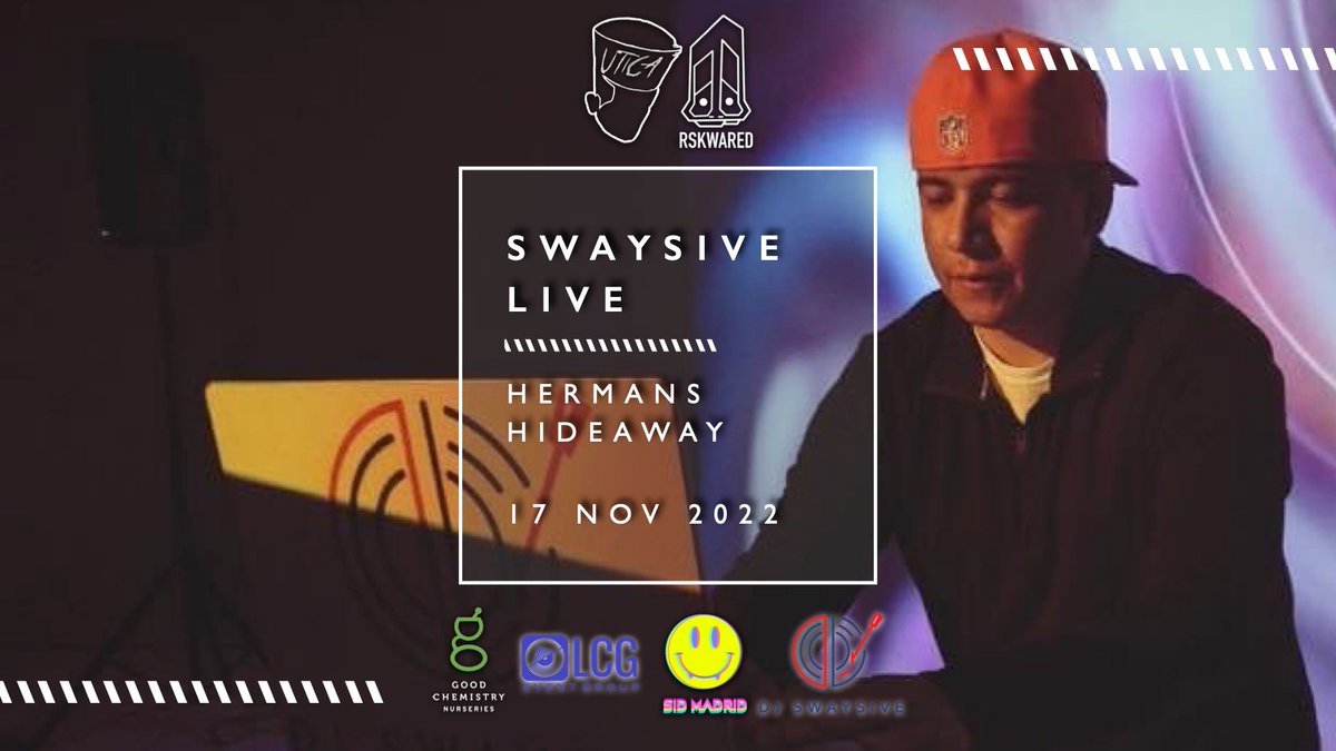 Check out @djswaysive performing live at #LastNight🌙 / This Thursday Nov 17th at Herman's Hideaway 

7pm doors/ 8pm showtime, 21+ is a must

Tickets still available/ $10 adv/ dos 

eventbrite.com/e/utica-rskwar…