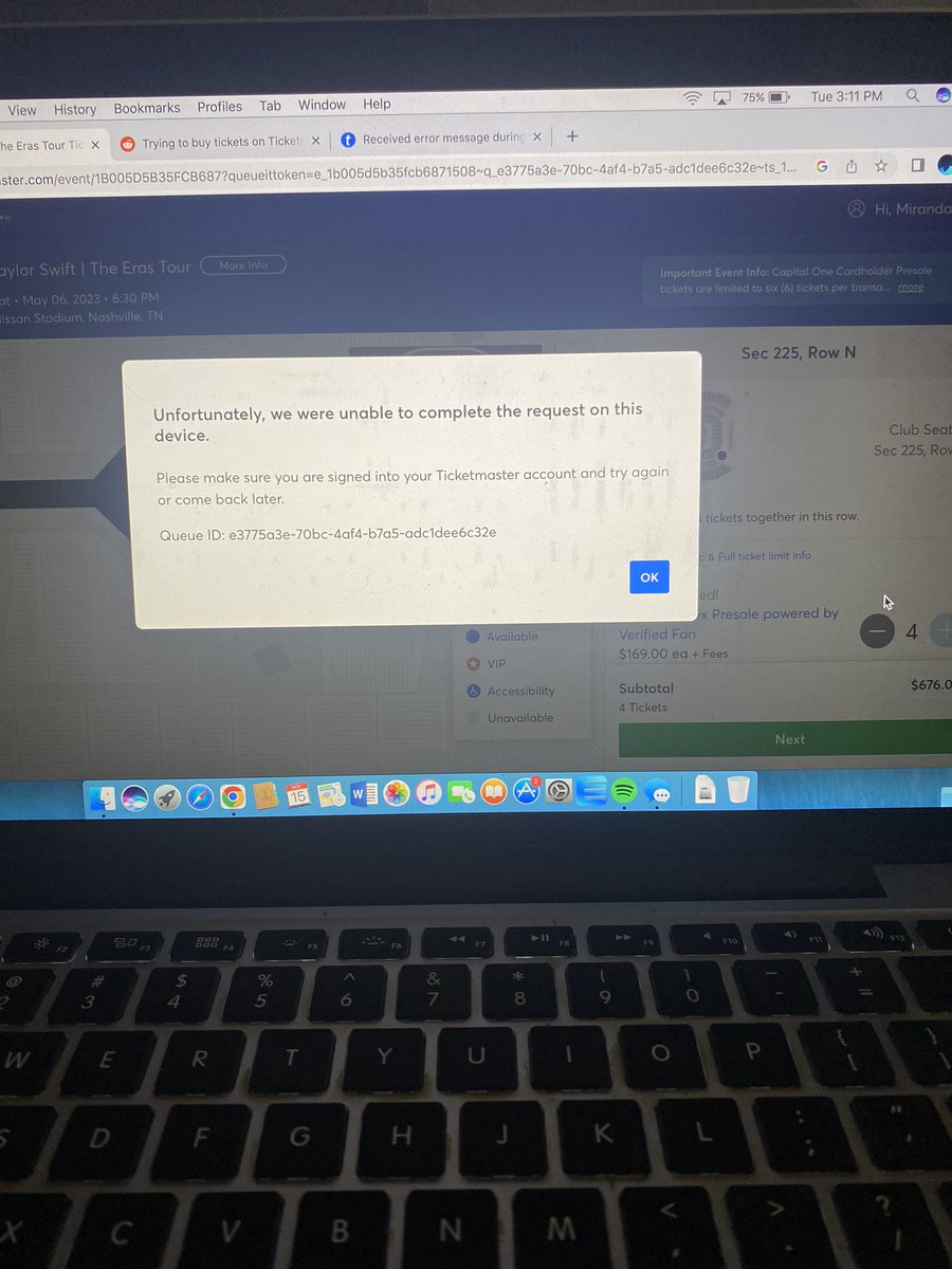 ACNHsummerla's tweet photo. @Ticketmaster @TMFanSupport I’ve waited all morning why am I getting this!!??? https://t.co/SqxbYzDyVs