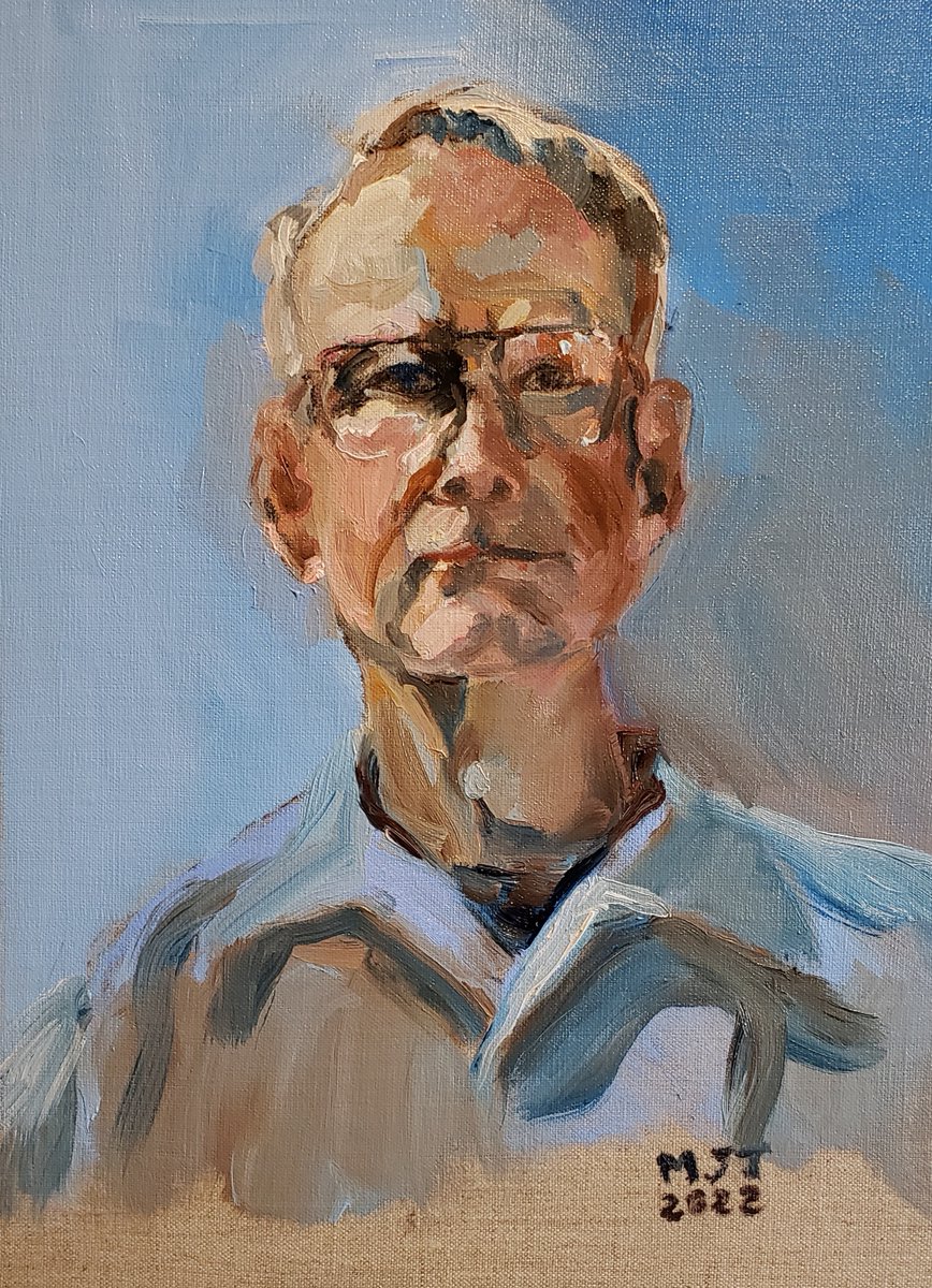 Today's art meditation.  Alla prima, oil on linen panel.
Ref. courtesy Wm Mueller.