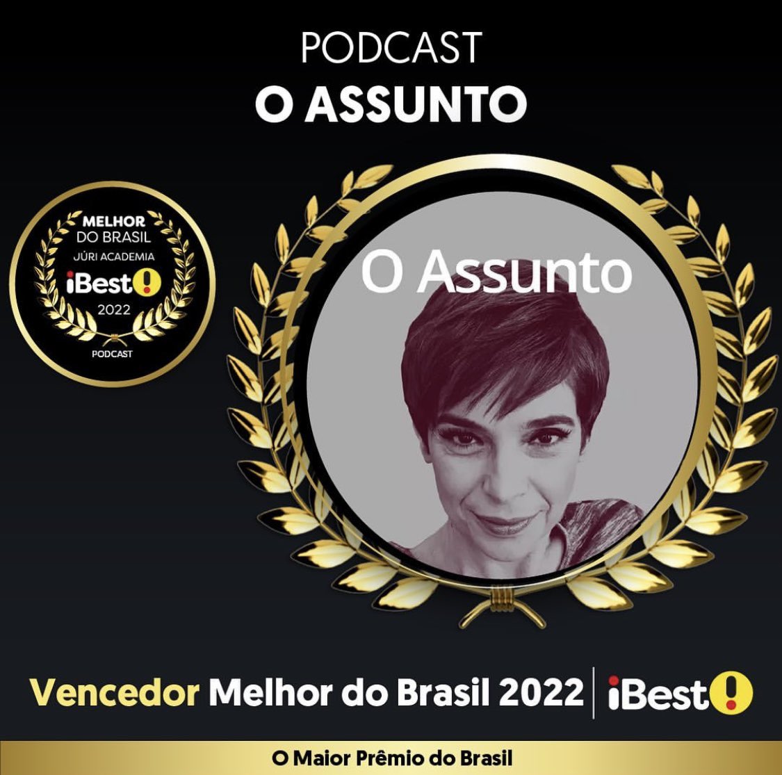 Alegria imensa encerrar a jornada no Assunto com esse reconhecimento. MUITO obrigada ao <a href="/PremioiBest/">Prêmio iBest</a>, ao júri e, sobretudo, aos ouvintes que nos trouxeram até aqui 🎧❤️ Com <a href="/moni_mariotti/">Mônica Mariotti</a> <a href="/isabelseta/">Isabel Seta</a> <a href="/tiag_uiar/">Tiago Aguiar</a> <a href="/loreslara/">Lorena Lara</a> <a href="/luizfs35/">Luiz Felipe</a> <a href="/othiagokazu/">Thiago K.</a> <a href="/grdecampos/">Gabriel de Campos</a> e Eto Osclighter ✨✨✨