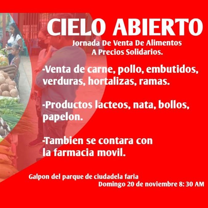 ciudadelafaria's tweet photo. Este domingo 20 de noviembre gran Jornada de alimentación a cielo abierto: https://t.co/fG09auyO0W