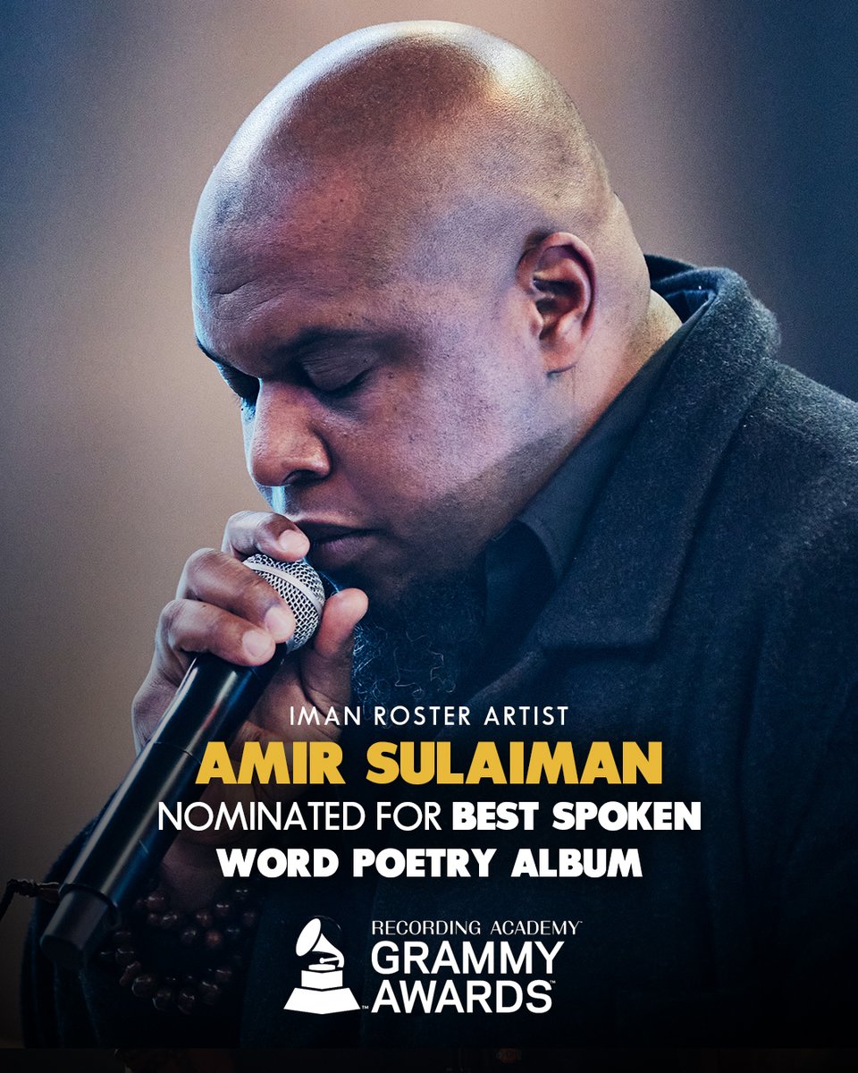 Congratulations to IMAN Roster Artist @amirsulaiman for the much deserved Grammy-nomination for his critically-acclaimed album, You Will Be Someone’s Ancestor: Act Accordingly, prod w/ Robert Glasper. It's such an inspiration to see this monumental artist continue to shine!