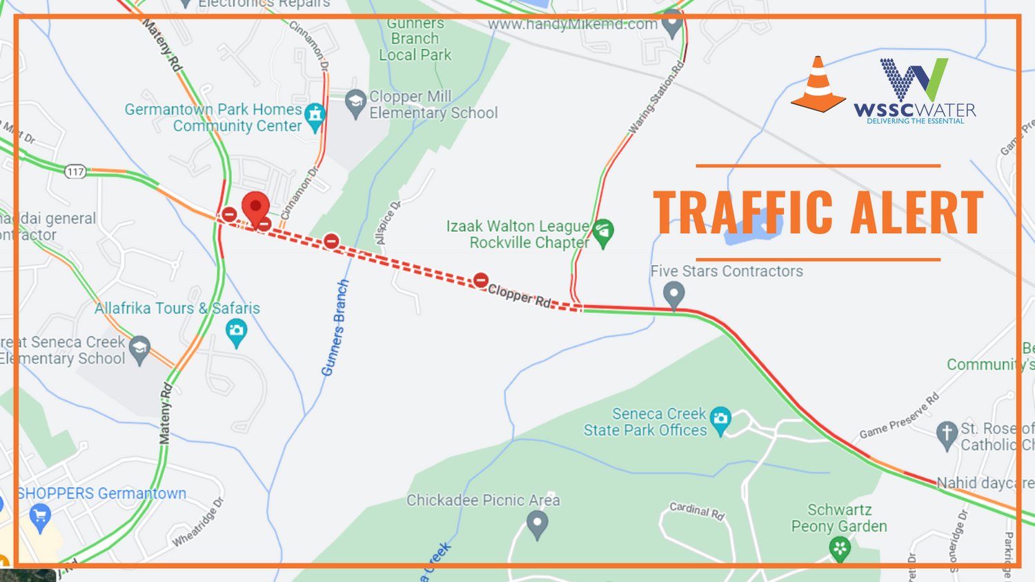 WSSC Water on Twitter "Traffic Alert Due to emergency water main