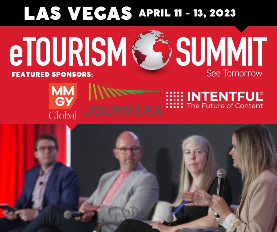 eTourismSummit (@etourismsummit) on Twitter photo We're proud to announce a few of our 2023 sponsors:
<a href="/MMGYglobal/">MMGY Global</a>, @journera, and Intentful!
We’re so thankful for these brands' continued support of eTourism Summit👏 Want to find out how you can join us (or become a sponsor 😉) in Vegas?
Learn more👇
etourismsummit.com We're proud to announce a few of our 2023 sponsors:
<a href="/MMGYglobal/">MMGY Global</a>, @journera, and Intentful!
We’re so thankful for these brands' continued support of eTourism Summit👏 Want to find out how you can join us (or become a sponsor 😉) in Vegas?
Learn more👇
etourismsummit.com