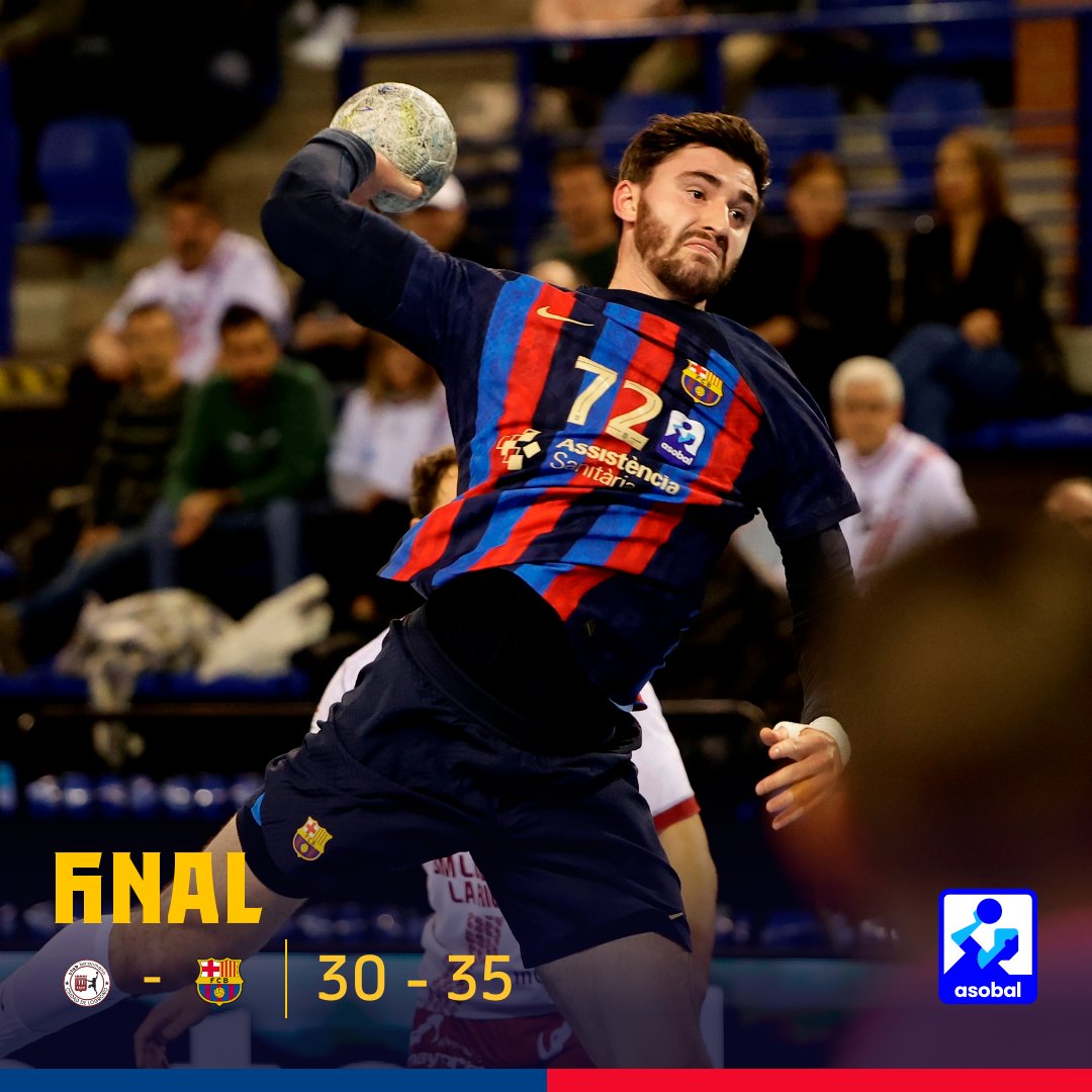 FCBhandbol's tweet photo. Jornada 11 @ASOBAL
@CdadLogrono 3⃣0⃣
@FCBhandbol 3⃣5⃣
FINAL
📱 @LaLigaSportsTV
📷 Fernando Álvarez
🏠 Palacio de los Deportes de la Rioja
🔵🔴 #ForçaBarça #LiveASOBAL #LOGBAR https://t.co/p9DbKhu0hN
