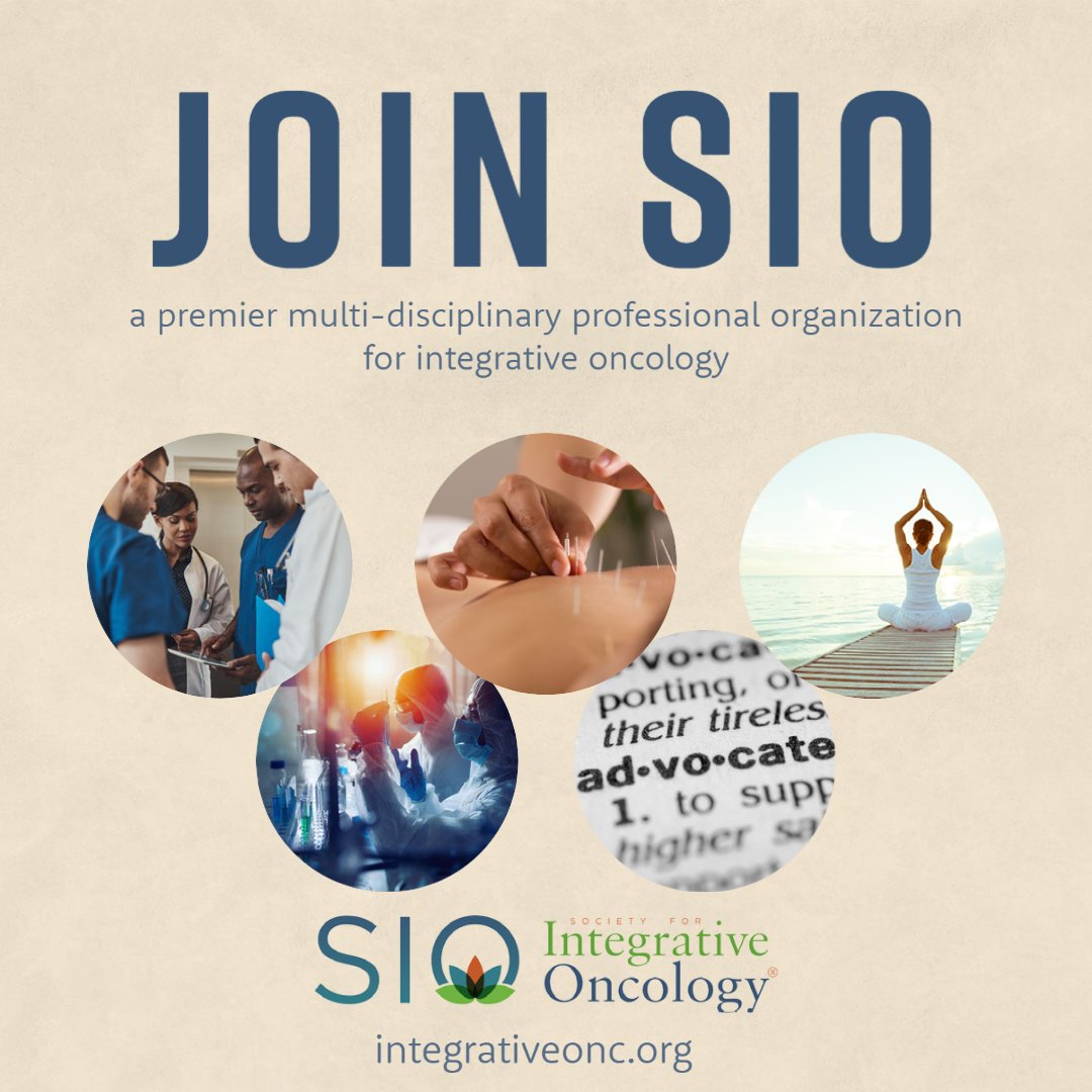 SIO is the premier multi-disciplinary professional organization for integrative oncology, uniquely poised to lead the "bench to bedside" efforts. Next year, we celebrate our 20th Anniversary. Join us today to be apart the change: bit.ly/3SGlbqr
#integrativeonc