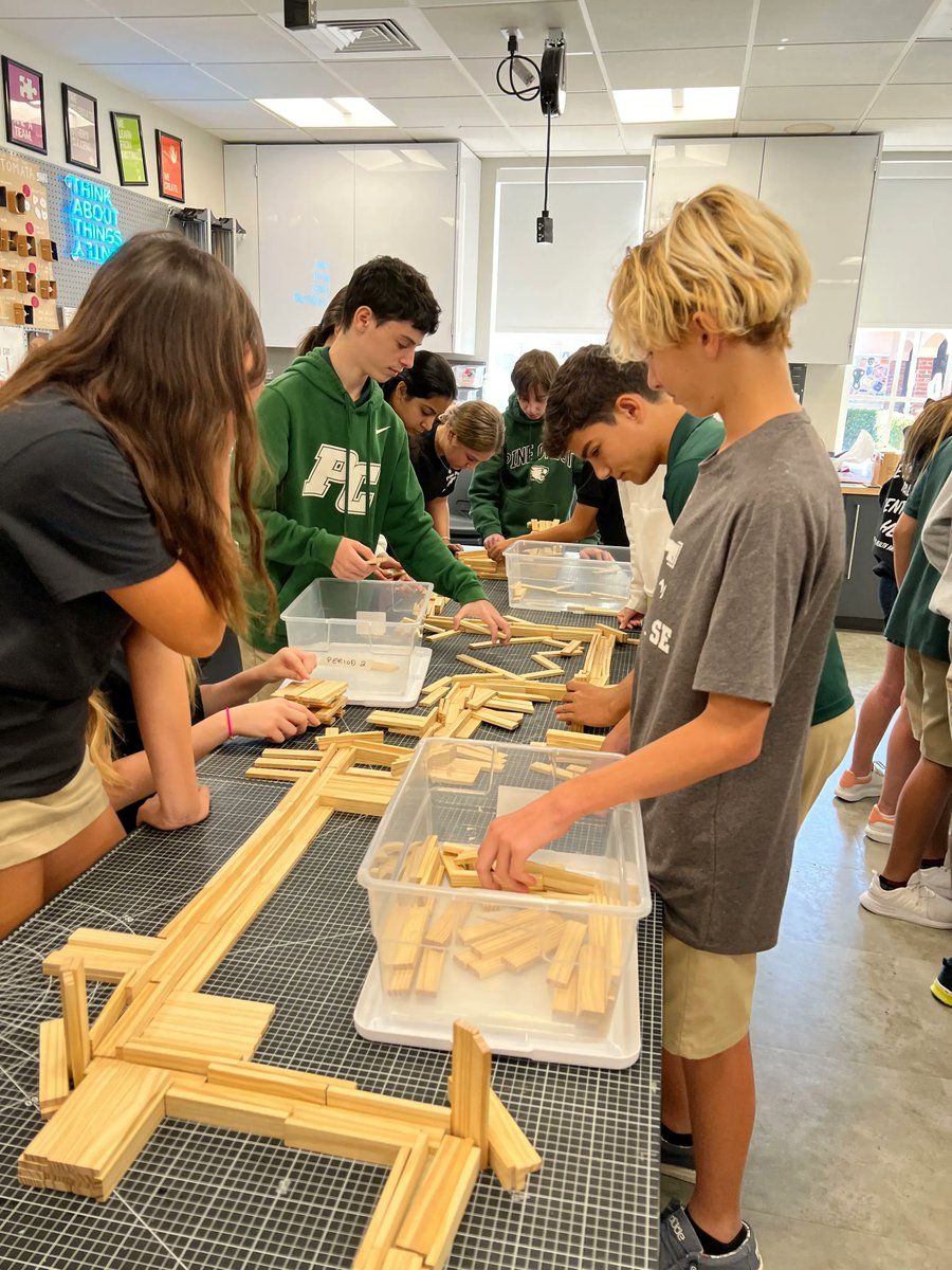 PCInnoInstitute's tweet photo. #PCGrade8 Design Thinking students learn the importance of planning by building a marble track in silence - based on what was decided during planning time. #STEMeducation #designthinking https://t.co/50MI4XIw9o