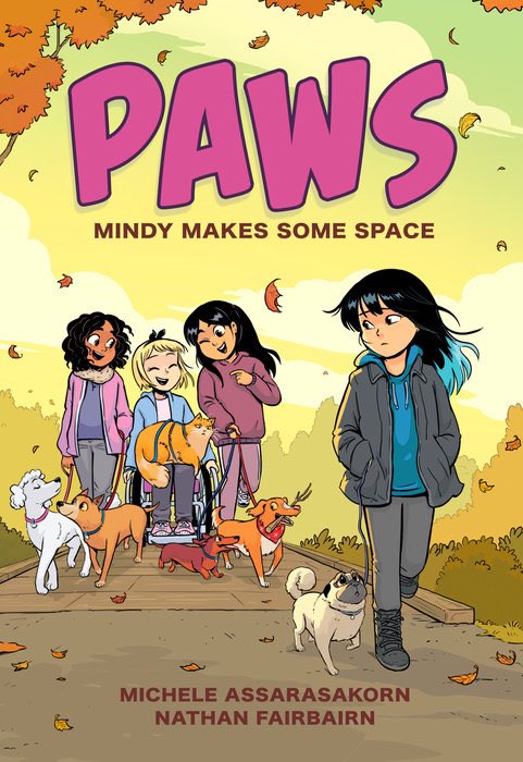 Happy #bookbirthday to PAWS: MINDY MAKES SOME SPACE by @msassyk & @nathanfairbairn! Then second book in a funny, heartwarming graphic novel series for anyone who loves The Baby-Sitters Club and cute pets! ⭐️ “Wholly relatable. An honest heartwarming look at friendship.” —Kirkus