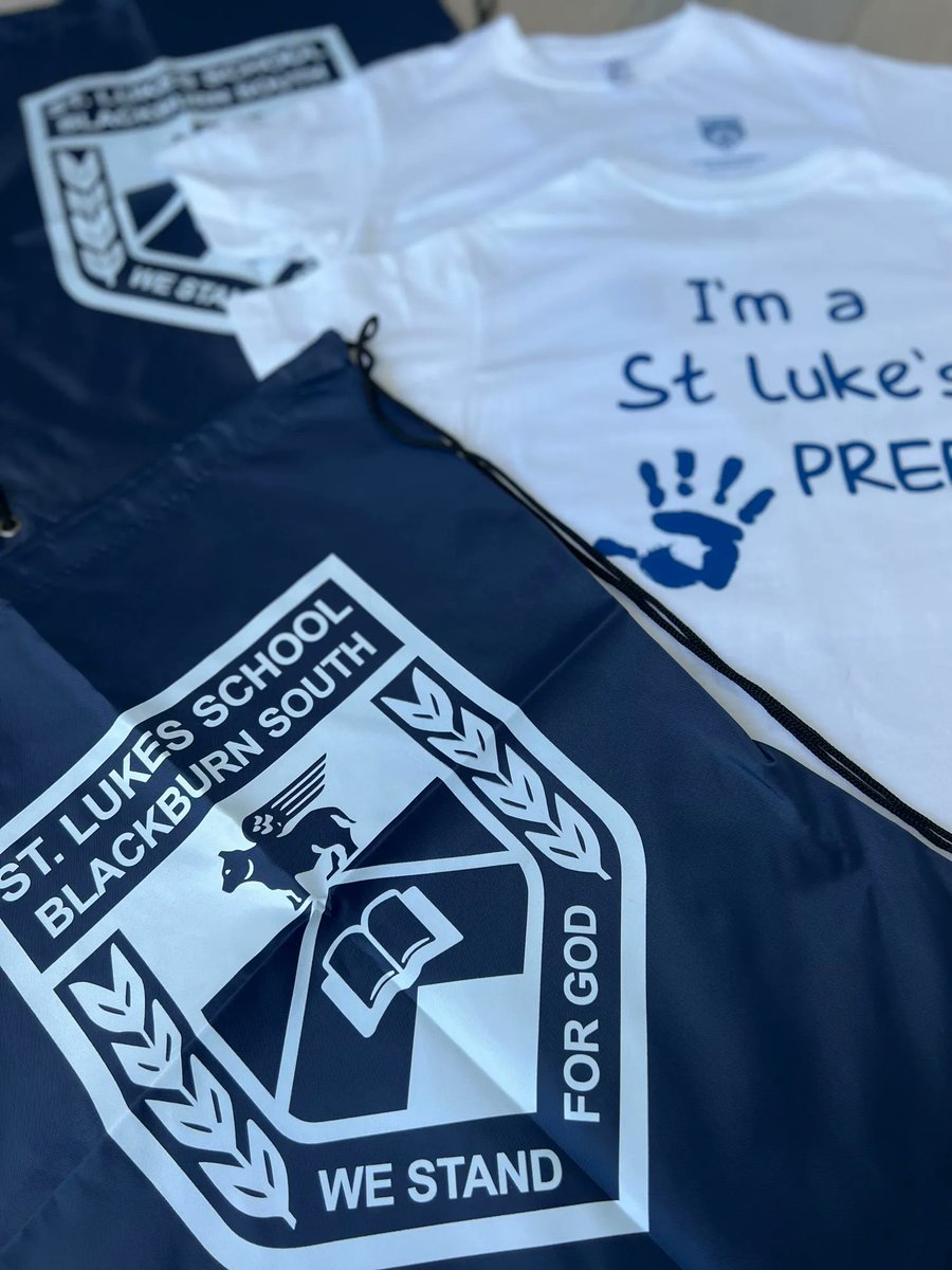 Matching set - Drawstring bags and prep tees to match. Ready to be shared with new prep families at St Luke the Evangelist in Blackburn South. 

It’s the finer details that makes a school a professional.