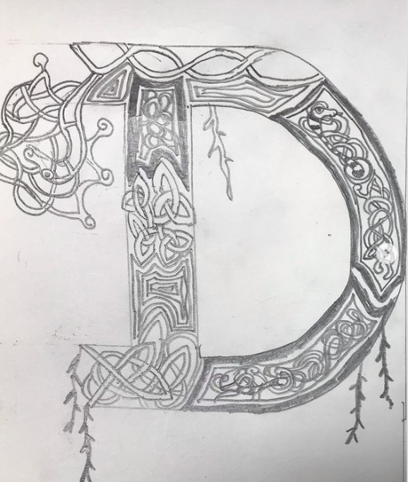BournvilleSch's tweet photo. Intricate illuminated letter designs by Year 9 students inspired by Celtic Art ⭐️ Fabulous Celtic Knots and Zoomorphic designs ⭐️ @bournvilleschool #dedication #ks3art #illuminatedletters #celticart #celticknots #imageandtext #zoomorphic https://t.co/allHpMNLf2
