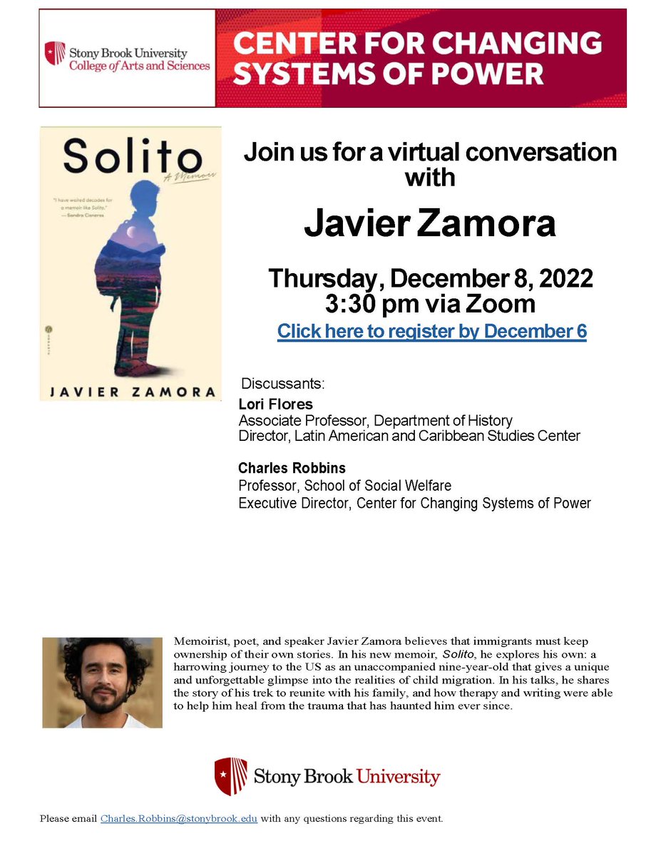 I hope you can join us for this very important conversation
Register at: tinyurl.com/y26969p6