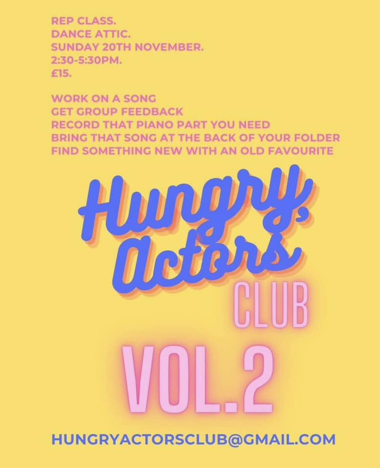 THEATRE TWITTER! Please share, I run cheap MT Rep classes and need help drumming up some interest. All with working MDs, max £15 a session and next one is THIS SUNDAY at Dance Attic 2:30-5:30pm. Pls share with anyone who might be interested and give <a href="/hungryactors/">Hungry Actors Club</a> a follow!