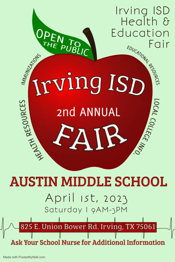 Austin_Broncos's tweet photo. Broncos, Save the Date!  April 1st will be here soon!  @IrvingISD Annual Health &amp; Education Fair.  #ThePowerofUs #healthyminds Open to the Public!!! https://t.co/YLjFo0xlge