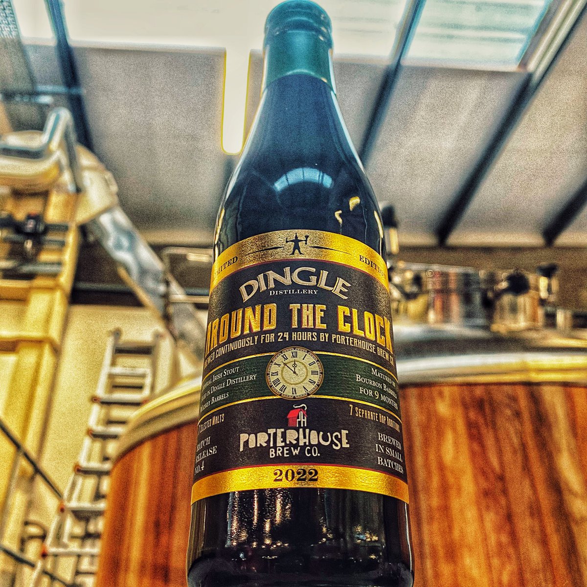 AROUND THE CLOCK

Our Limited Release of Around the Clock Imperial Irish Stout is hitting shelves near you. At a decadent 12%, this beer has been aged in both Bourbon &amp; Smoked Hickory Bourbon casks which adds a depth of smokiness, making this year’s release a real humdinger.
