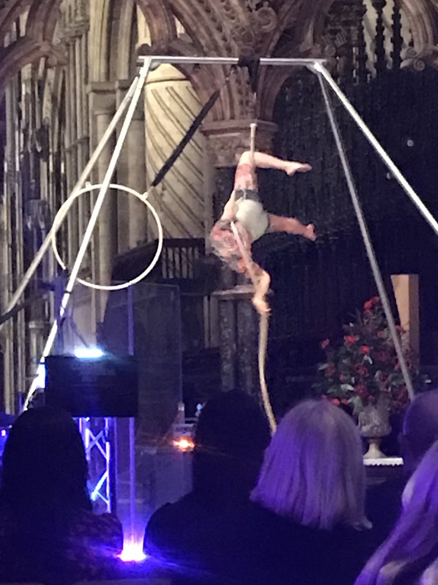 ProfSJJames's tweet photo. Aerialists in durham cathedral. Amazing #necultureawards https://t.co/xc4cAAmWkl