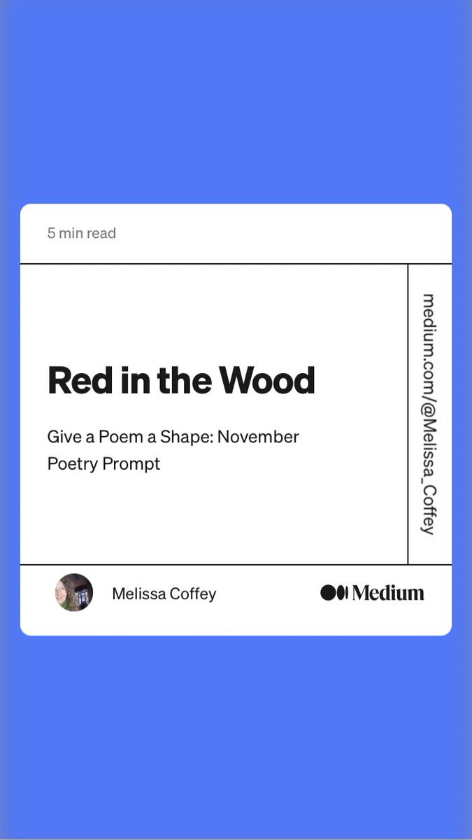 “Red in the Wood” by Melissa Coffey
link.medium.com/ZuF1yQWbZub