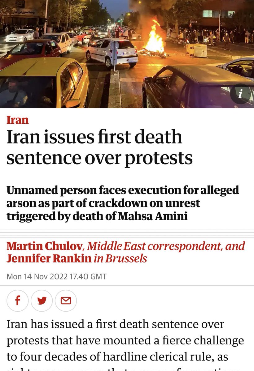 Where is the international community stopping this?  #IranRevolution theguardian.com/world/2022/nov…