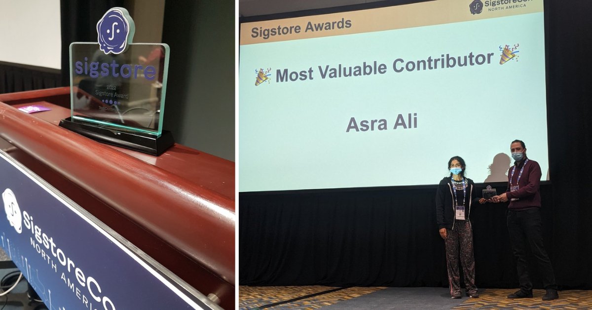 openssf's tweet photo. Highlights from #SigstoreCon @projectsigstore
https://t.co/o6yGAokUDa Including announcement of Sigstore general availability, awards ceremony, engaging talks, & introduction of a Sigstore Landscape https://t.co/7KtSgOd7LE