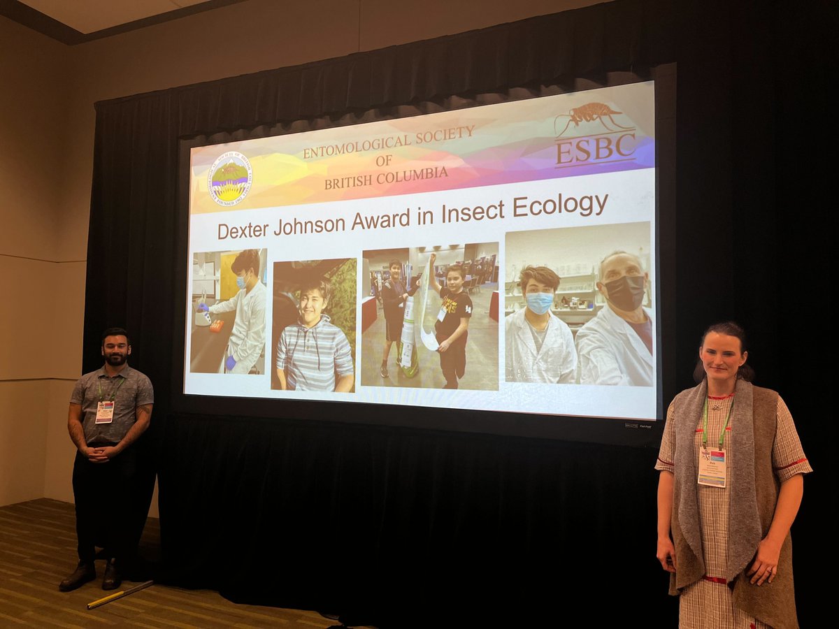 Entomol. Soc. BC (@entsocbc) on Twitter photo At every AGM (even the huge joint meetings) the ESBC awards a number of student awards. We want to congratulate this years winners. Starting with the newly renamed Dexter Johnson Award. We have two winners this year <a href="/AsimRenyard/">Asim Renyard</a> and Debra Wertman. #EntSoc22 At every AGM (even the huge joint meetings) the ESBC awards a number of student awards. We want to congratulate this years winners. Starting with the newly renamed Dexter Johnson Award. We have two winners this year <a href="/AsimRenyard/">Asim Renyard</a> and Debra Wertman. #EntSoc22