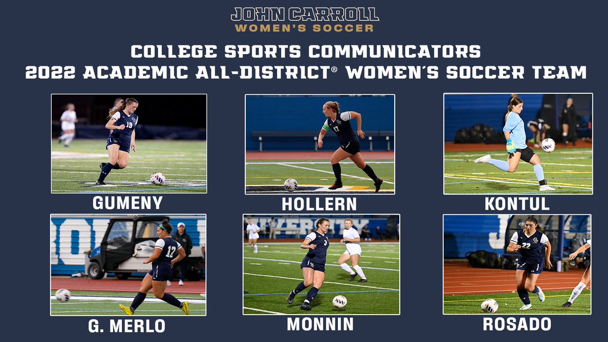WSOC: Blue Streaks register six on College Sports Communicators Academic All-District Team ⚽️

📰 jcusports.com/news/2022/11/1…
#GoStreaks ⚡️ <a href="/JCUWSOCCER/">JCU Women's Soccer</a>