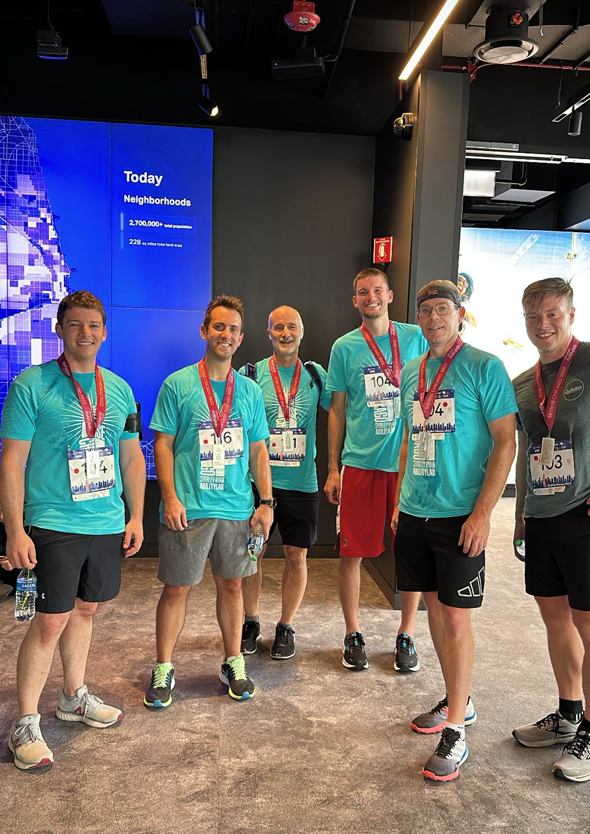 Team PowerUp "stepped up" and climbed 105 flights at Willis Tower for #SkyRiseChicago2022 which benefits Shirley Ryan <a href="/AbilityLab/">Shirley Ryan AbilityLab</a>, a global leader in physical medicine and rehabilitation for adults and children. 2,149 stairs later, we're proud to have supported this mission!