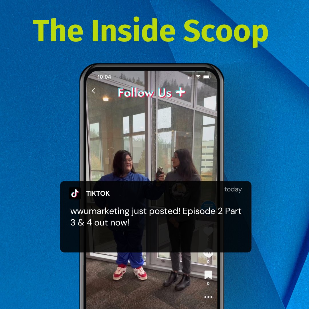 wwumarketing's tweet photo. Ishani Chudasama has some great advice for all you marketing students! Parts 3 and 4 from episode 2 are up; head over to our TikTok to check it out!
#westernwashingtonuniversity #wwu #wwumarketing #wwumarketingstudents #realstudents #realmarketing #marketing #theinsidescoop https://t.co/MjDc8ESSZH