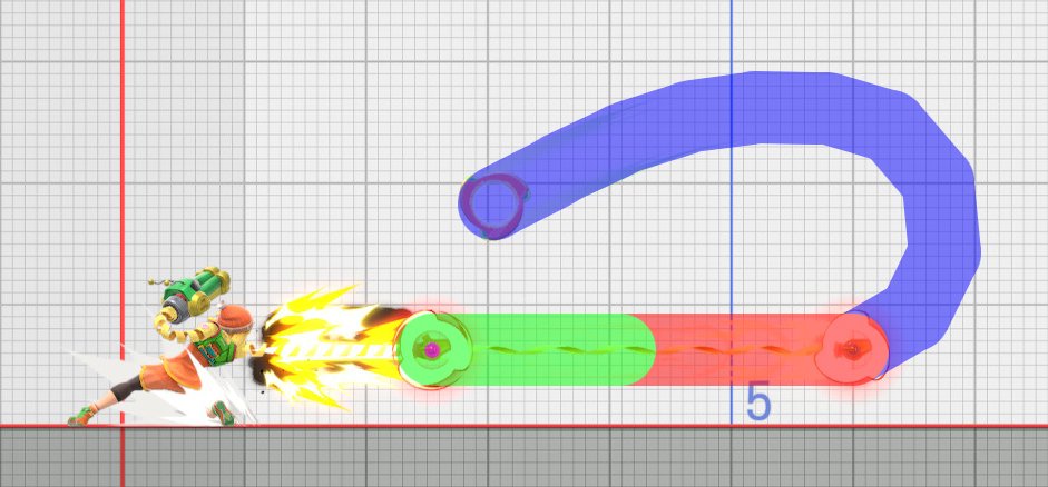 kyle_roath's tweet photo. Ramram FSmash hitbox visuals, interpolated by hand. (They're jagged but should be accurate). Angled down and spaced correctly, it's in the area to 2-frame for a whopping 8 frames.
#ssbu_minmin https://t.co/9nFGXaw4kI