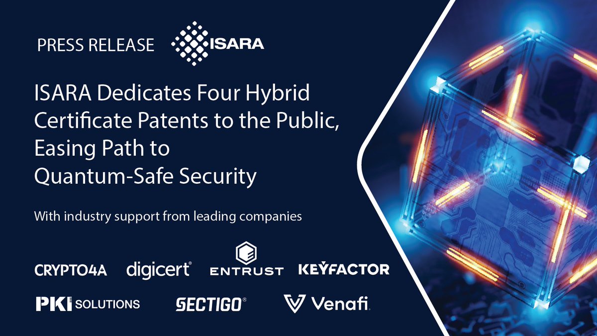 ISARACorp's tweet photo. "Crypto agility will be essential for surviving the transition to post-quantum algorithms..." said Avesta Hojjati, with @digicert. Read more:
https://t.co/56iqdaCSei

#cryptoagility #quantumsafecryptography https://t.co/4GPlnoWNOn