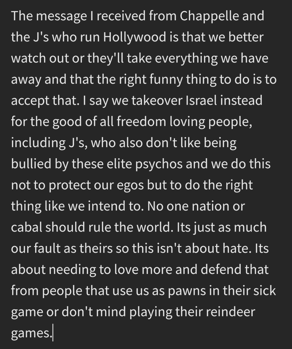 chadwarren32076's tweet photo. #ChappelleSNL #freedomofspeach #illuminati #Christian #Israel #war #truth https://t.co/HVJ0mscgGM