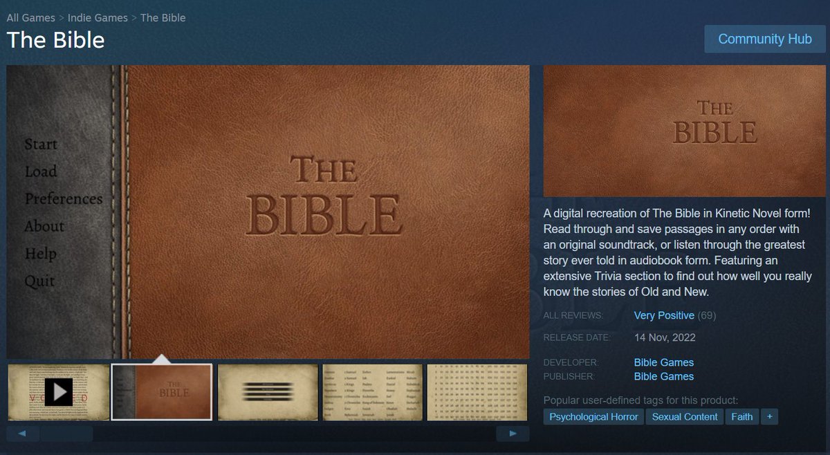 RT @MitchyD: The Bible is available on Steam and the reviews are all over the place. https://t.co/DbwLMr5HJ1