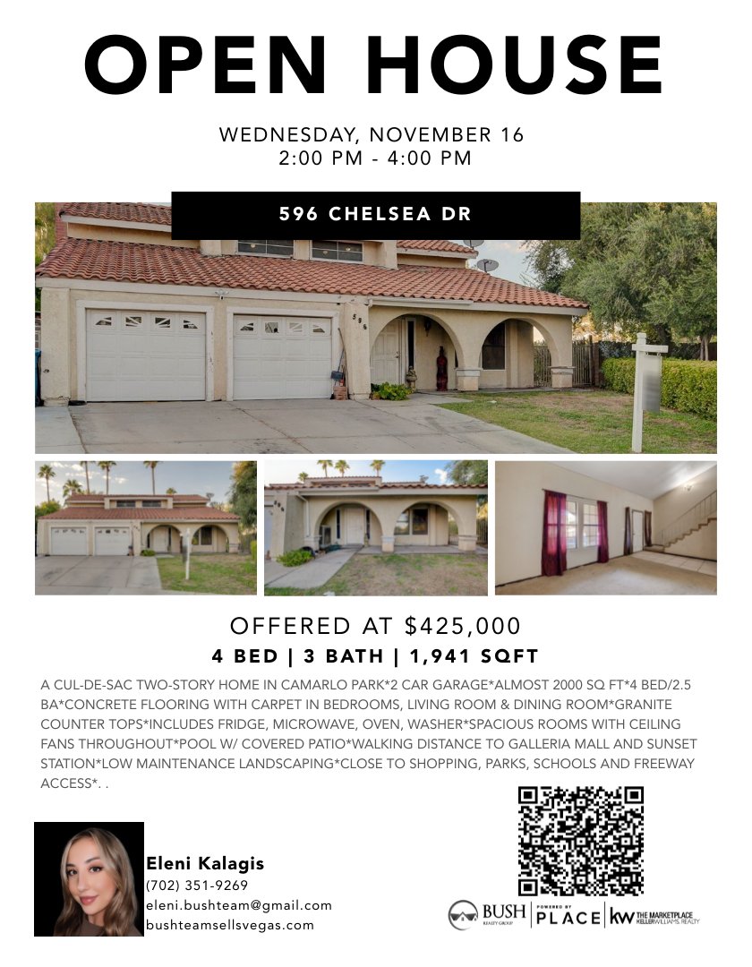 BushLVHomes's tweet photo. ➡️ OPEN HOUSE TOMORROW! Nov 16, 2-4 PM⬅️

 Exceptional value in Camarlo Park. Don't miss out on this opportunity. Come see it!
▶️ https://t.co/KTlPvo8oQV https://t.co/SCDu4DRY7c