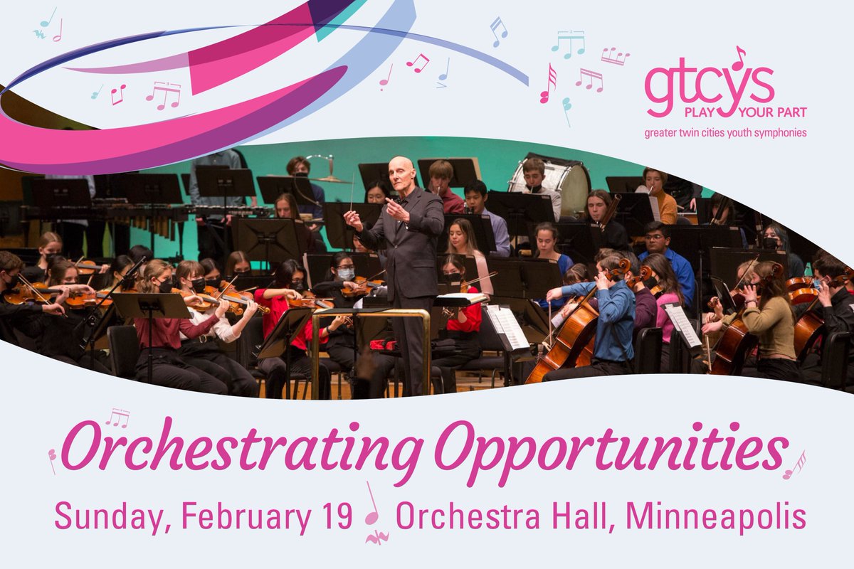 Save the Date for the event of the season! Plan now to join us at GTCYS’ annual Orchestrating Opportunities benefit on Sun, Feb 19 at Orchestra Hall from 4:00 – 6:30pm! Thanks to generous sponsors, admission will be waived so all are welcome. #gtcys