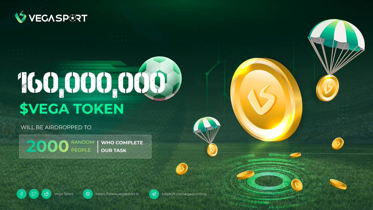 vegasporting's tweet image. 🏆 Announcement Airdrop 160,000,000 $VEGA token giveaway
🔆 Reward: 160,000,000 $VEGA token will be airdropped to random 2000 people who complete our task.   
🔗Airdrop Link: sweepwidget.com/c/64108-yr1dio… 
⏱ End Date: December 16, 2022    
 #VegaSport #Airdrop #Giveaways #WorldCup2022