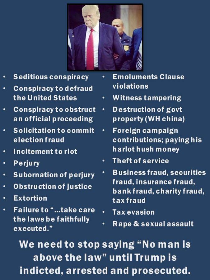 Ink8Judy's tweet photo. @DonaldJTrumpJr TRUMP IS A THREAT TO OUR DEMOCRACY, 
NATIONAL SECURITY, 
AND THE RULE OF LAW.

INDICT TRUMP. https://t.co/gJSQUEYb00