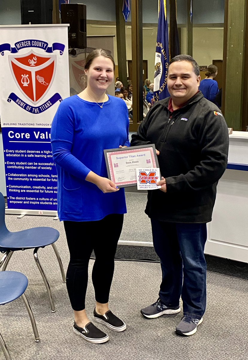 November “Superior Titan” for Mercer County Senior High❤️💙❤️💙 Congratulations Sara!