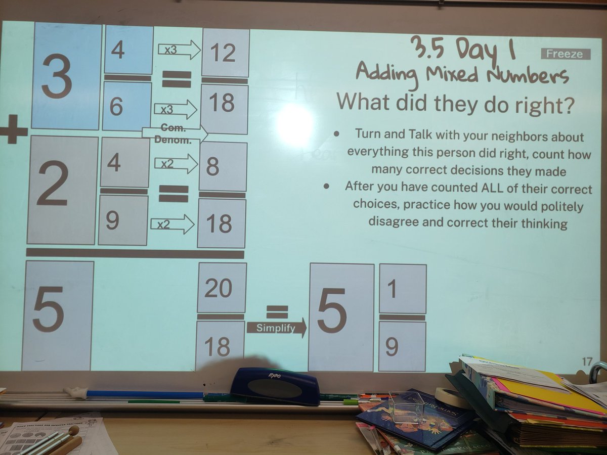 PalmierisPeople's tweet image. One of my favorite warm ups is "What did they do right?"
We use our #mathmindsets to identify and count all of the correct math moves we see and then end with the one error they spot and discuss why the error may have been made. #d25itspersonal #d25mathrocks
