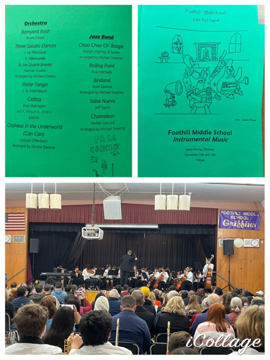 Tonight <a href="/FoothillGriffin/">Foothill Middle School</a> <a href="/MtDiabloUSD/">MDUSD</a> our Orchestra and Jazz Band are performing for a full house! 🎵 Such sweet tunes 💜💛