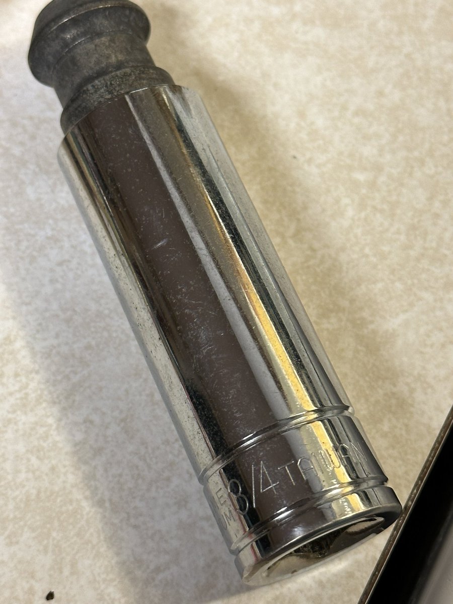 jason_miller's tweet photo. @JohnTerHorst This is a 3/4” socket I used on my first four locking lugs. Never took the last lug out! Now I have 24 new locking hubs on the wheels! https://t.co/3rrmz2MBbK