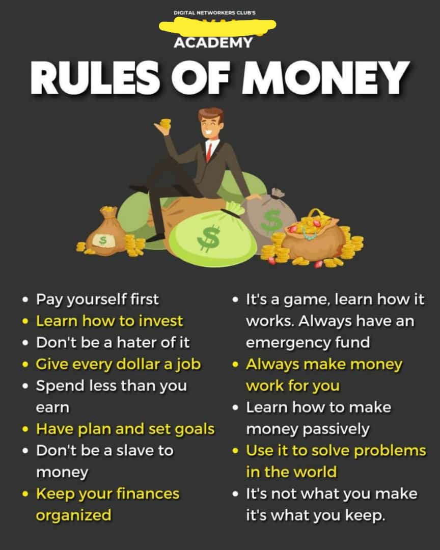 youngichu's tweet photo. RULES OF MONEY. ENSURE YOU DEPLOY THEM. #MONEYRULE https://t.co/BC9smBjuFM
