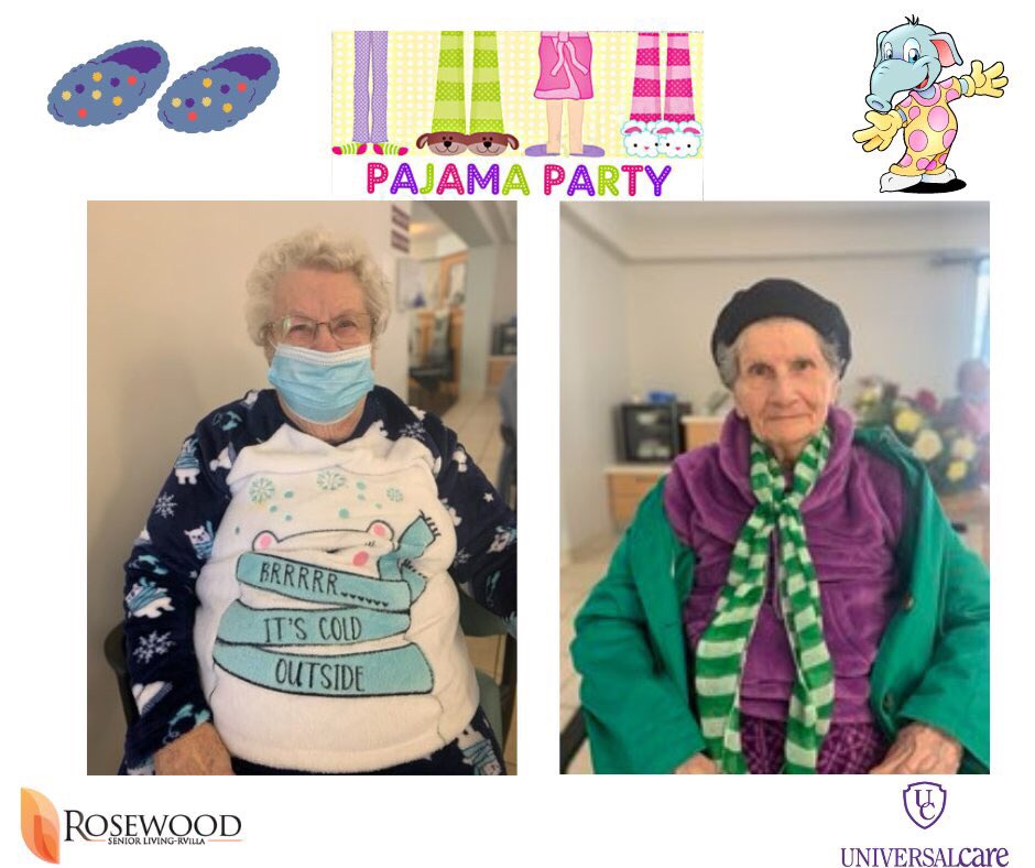 The Residents and Staff at Rosewood RVilla had another fun spirit day with wear your pajamas all day! Its important to have fun together and spirt days have been associated with improving the morale and well-being of all residents and employees. #RosewoodRVilla  #UniversalCare