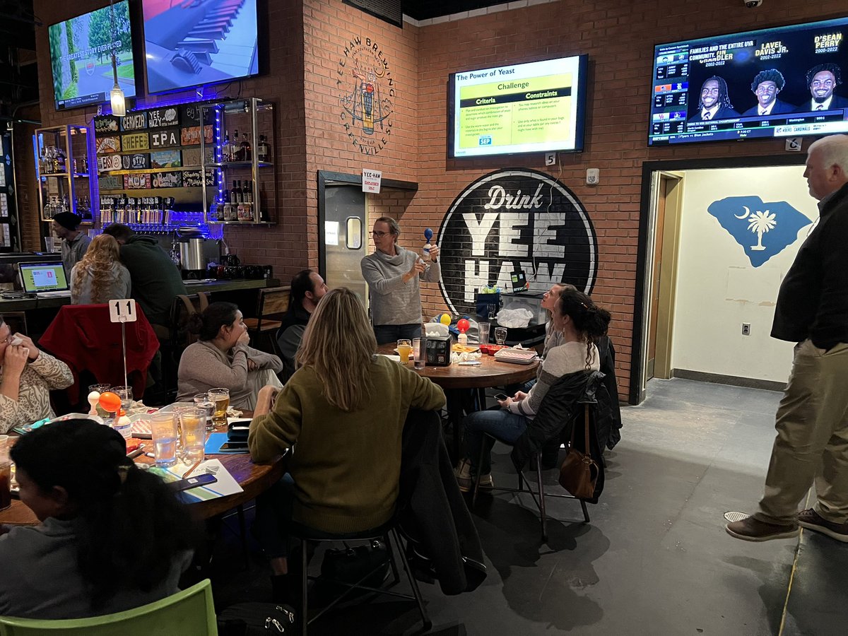 SamSaxenmeyer1's tweet photo. Had a great time with Greenville area Biology teachers at our “Pint of Science” workshop! @YeeHawBrewing @SavvasLearning @CaseySavvas #experiencebiology #phenomena #cellularrespiration https://t.co/7DyKPK8tg7
