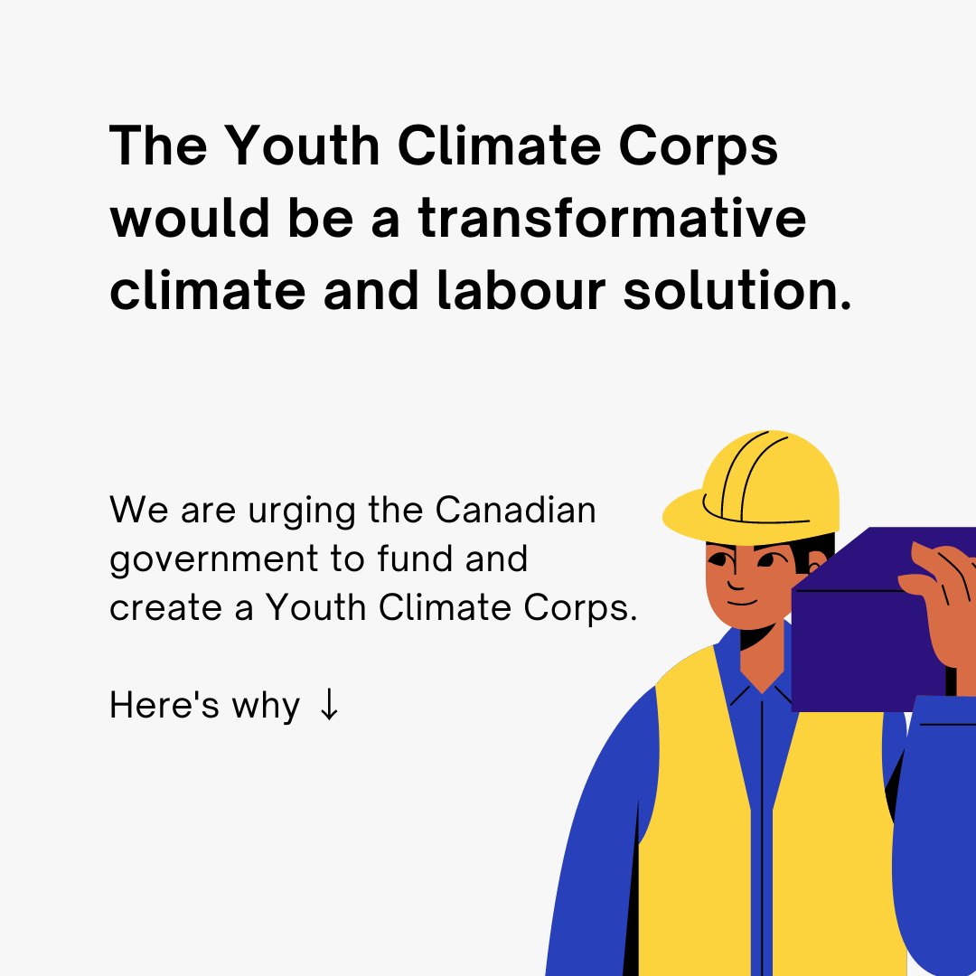 The Youth Climate Corps would be a transformative climate and labour solution.

We are urging the Canadian government to fund and create a Youth Climate Corps.

Here's why ↓

#ClimateCorpsNow #ClimateCorpsCanada #ClimateEmergency